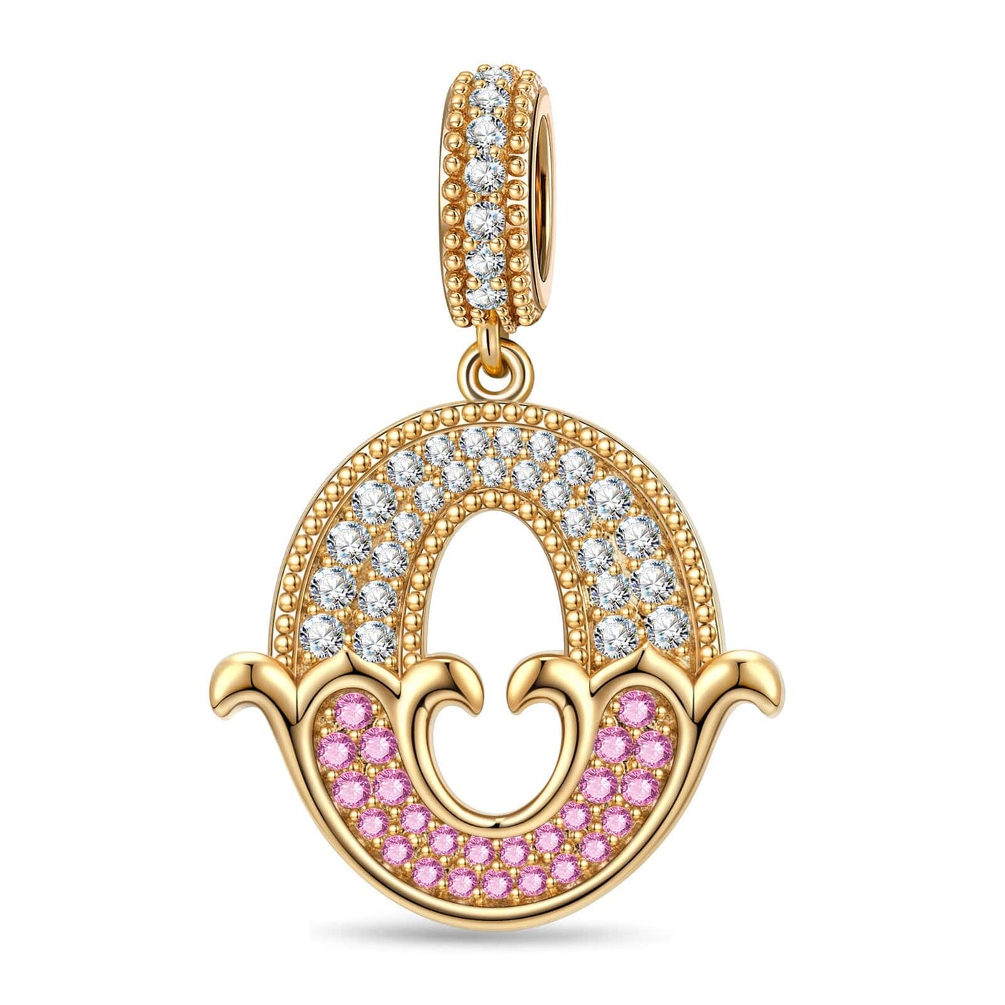 Letter O Tarnish-resistant Silver Dangle Charms In 14K Gold Plated