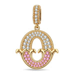 Letter O Tarnish-resistant Silver Dangle Charms In 14K Gold Plated