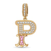 Letter P Tarnish-resistant Silver Dangle Charms In 14K Gold Plated