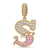 Letter S Tarnish-resistant Silver Dangle Charms In 14K Gold Plated