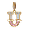 Letter U Tarnish-resistant Silver Dangle Charms In 14K Gold Plated