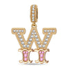 Letter W Tarnish-resistant Silver Dangle Charms In 14K Gold Plated