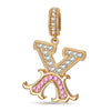 Letter X Tarnish-resistant Silver Dangle Charms In 14K Gold Plated