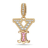 Letter Y Tarnish-resistant Silver Dangle Charms In 14K Gold Plated