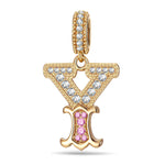 Letter Y Tarnish-resistant Silver Dangle Charms In 14K Gold Plated