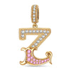 Letter Z Tarnish-resistant Silver Dangle Charms In 14K Gold Plated