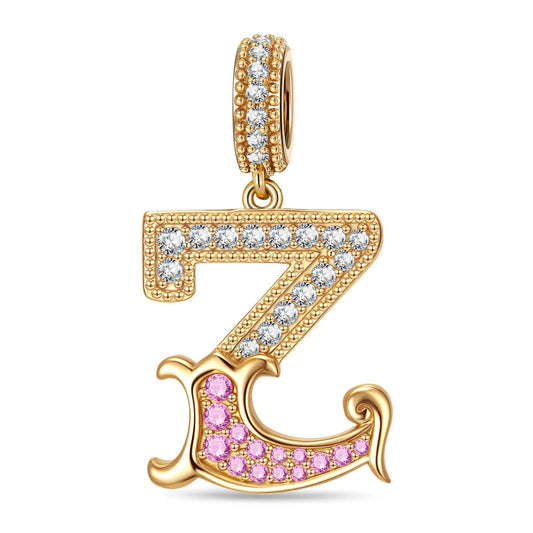 gona- Letter Z Tarnish-resistant Silver Dangle Charms In 14K Gold Plated