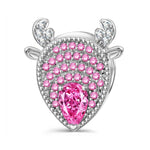 Fairy Reindeer Tarnish-resistant Silver Charms In White Gold Plated