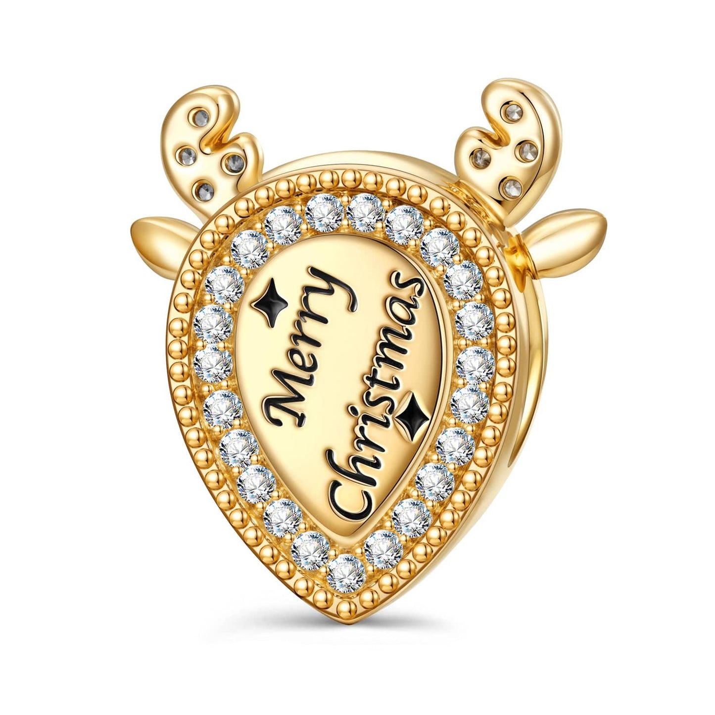 Fairy Reindeer Tarnish-resistant Silver Charms In 14K Gold Plated