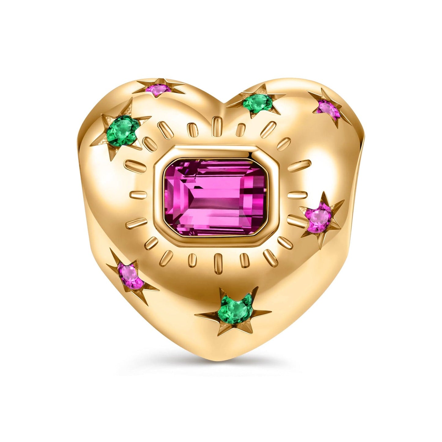 Holiday Glow Tarnish-resistant Silver Charms In 14K Gold Plated