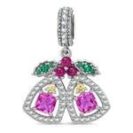 Christmas Bloom Bells Tarnish-resistant Silver Dangle Charms In White Gold Plated