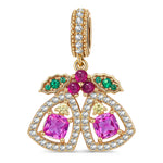 Christmas Bloom Bells Tarnish-resistant Silver Dangle Charms In 14K Gold Plated