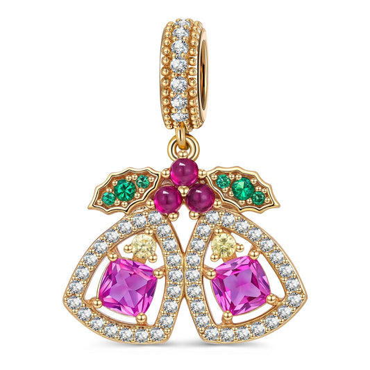 gona- Christmas Bloom Bells Tarnish-resistant Silver Dangle Charms In 14K Gold Plated