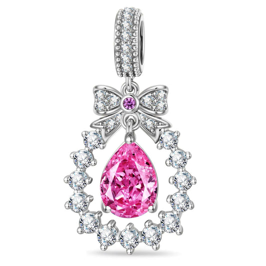 gona- Ribbon Crown Tarnish-resistant Silver Dangle Charms In White Gold Plated