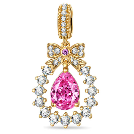 gona- Ribbon Crown Tarnish-resistant Silver Dangle Charms In 14K Gold Plated