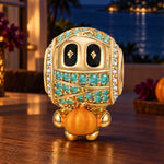 Luminous Mummy Pumpkin Tarnish-resistant Silver Charms With Enamel In 14K Gold Plated