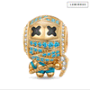 Luminous Reaper Mummy Tarnish-resistant Silver Charms With Enamel In 14K Gold Plated