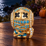 Luminous Reaper Mummy Tarnish-resistant Silver Charms With Enamel In 14K Gold Plated