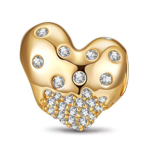 gona- Parisian Heartbeat Tarnish-resistant Silver Charms In 14K Gold Plated