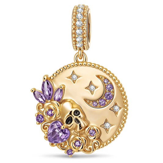 gona- Haunted Moonlit Tarnish-resistant Silver Dangle Charms In 14K Gold Plated