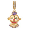 Harlequin's Haunt Tarnish-resistant Silver Dangle Charms With Enamel In 14K Gold Plated