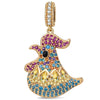 Color Rooster Tarnish-resistant Silver Dangle Charms In 14K Gold Plated