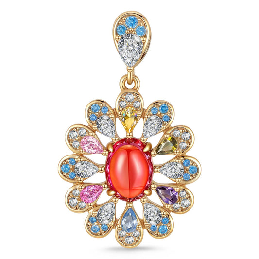 gona- Bloom Vivid Tarnish-resistant Silver Dangle Charms In 14K Gold Plated