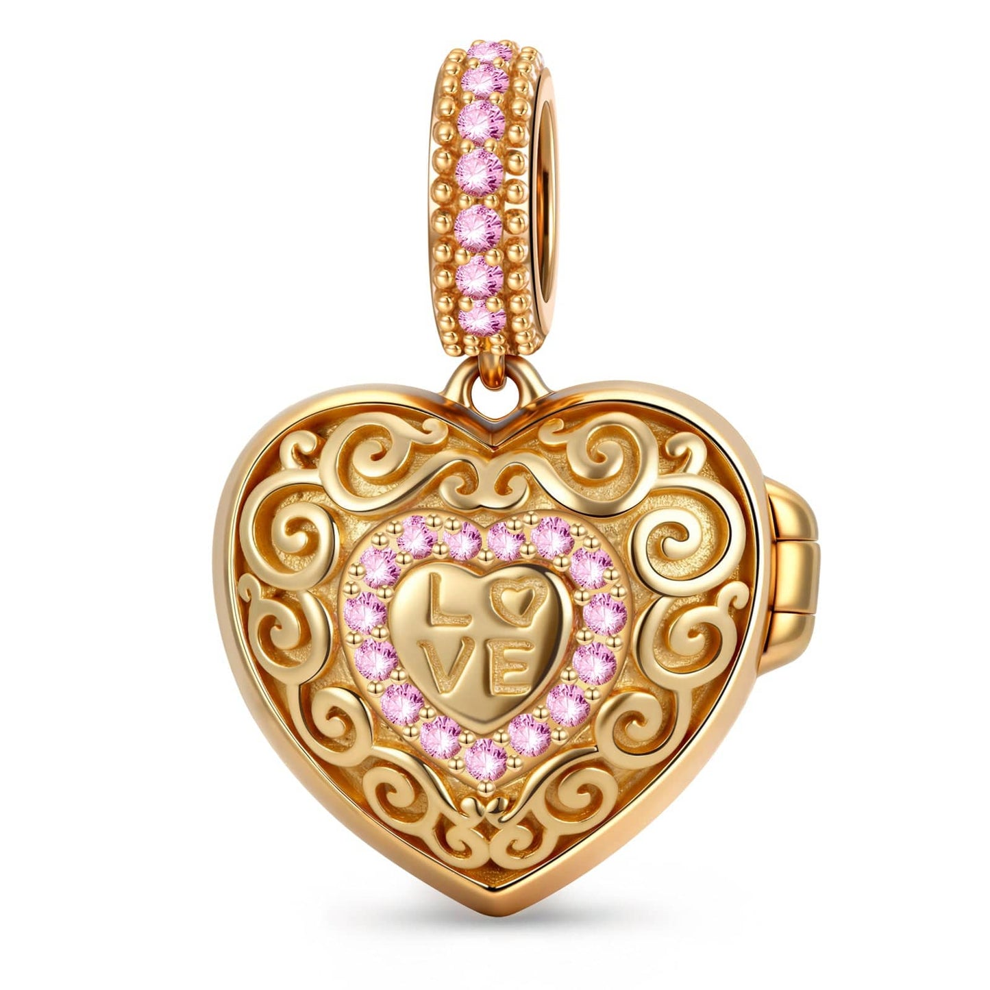 Harmony Heart Tarnish-resistant Silver Dangle Charms In 14K Gold Plated