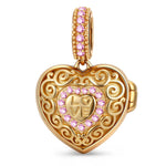 Harmony Heart Tarnish-resistant Silver Dangle Charms In 14K Gold Plated