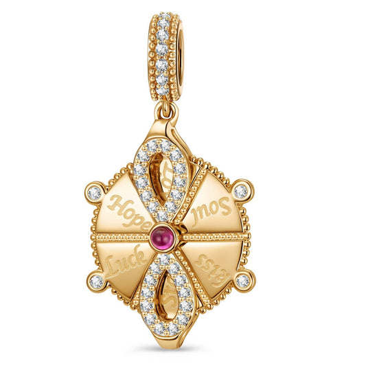 gona- Wheel of Fortune Tarnish-resistant Silver Dangle Charms In 14K Gold Plated