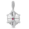 Wheel of Fortune Tarnish-resistant Silver Dangle Charms In White Gold Plated
