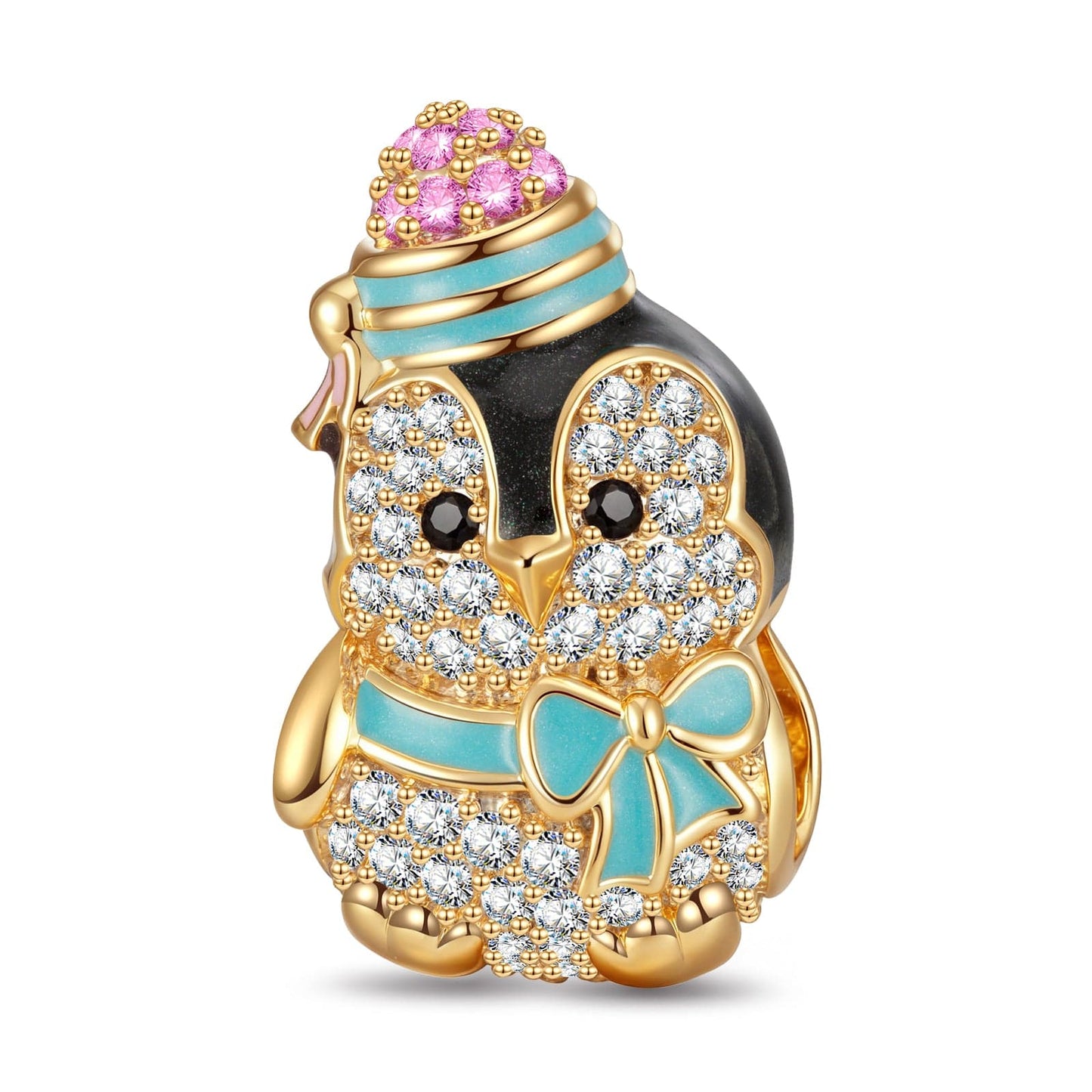 Jolly Messenger Tarnish-resistant Silver Charms With Enamel In 14K Gold Plated