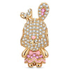 Rosy Bunny Tarnish-resistant Silver Charms With Enamel In 14K Gold Plated