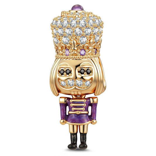 gona- Purple Nutcrackers Tarnish-resistant Silver Charms With Enamel In 14K Gold Plated
