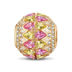 Crystal Pane Tarnish-resistant Silver Charms In 14K Gold Plated