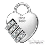 Customizable Engraving Heartbound Love Tarnish-resistant Silver Dangle Charms In White Gold Plated
