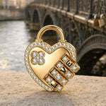 Customizable Engraving Heartbound Love Tarnish-resistant Silver Dangle Charms In 14K Gold Plated