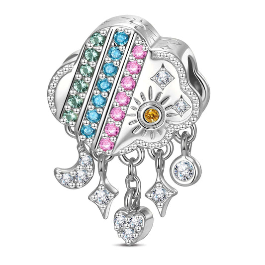 gona- Customizable Engraving Cloud Wonderland Tarnish-resistant Silver Dangle Charms In White Gold Plated