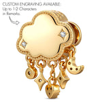 Customizable Engraving Cloud Wonderland Tarnish-resistant Silver Dangle Charms In 14K Gold Plated