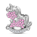 Unicorn Rocker Tarnish-resistant Silver Charms In White Gold Plated