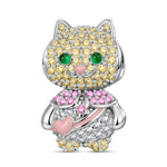 Guardian of Hearts Tarnish-resistant Silver Charms With Enamel In White Gold Plated