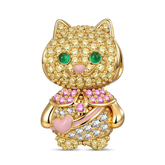 gona- Guardian of Hearts Tarnish-resistant Silver Charms With Enamel In 14K Gold Plated