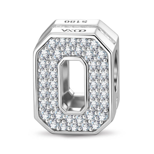 gona- Number Zero Tarnish-resistant Silver With Enamel Charms In White Gold Plated