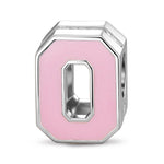Number Zero Tarnish-resistant Silver With Enamel Charms In White Gold Plated