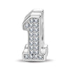Number One Tarnish-resistant Silver With Enamel Charms In White Gold Plated