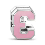 Number Three Tarnish-resistant Silver With Enamel Charms In White Gold Plated