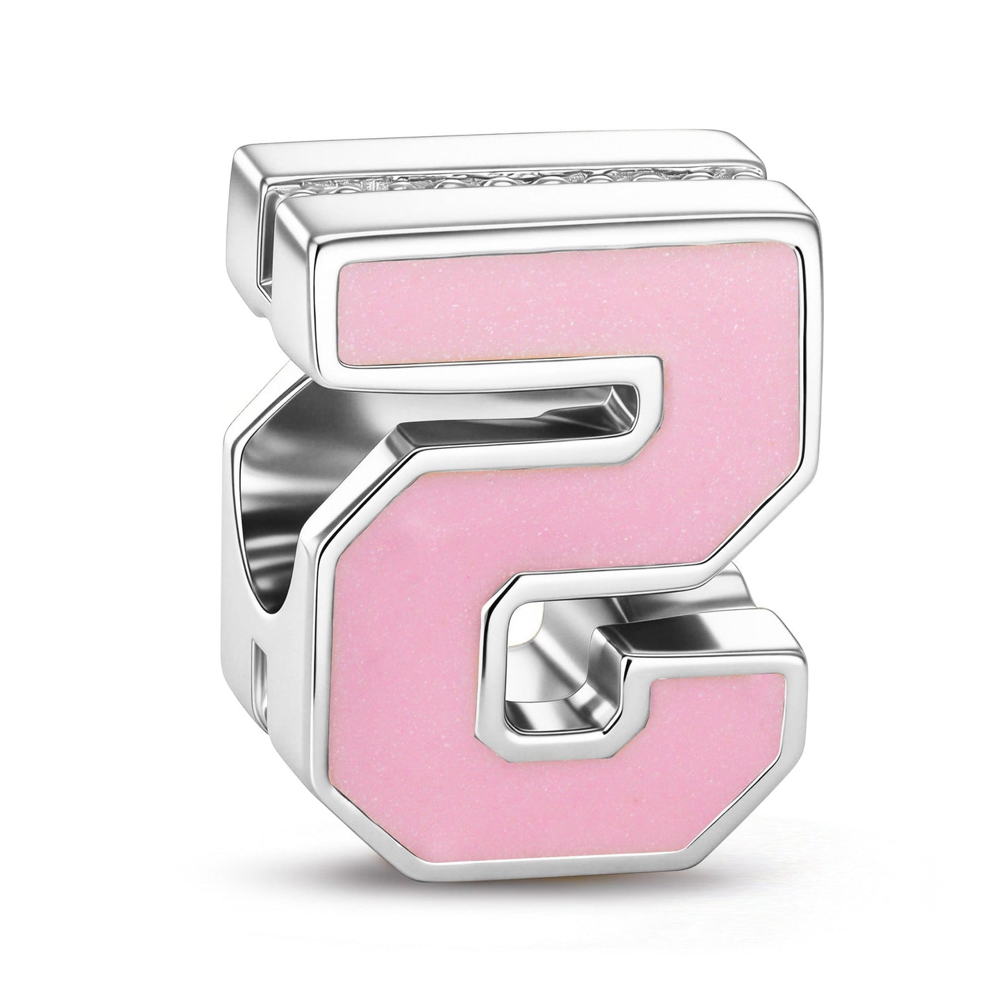 Number Five Tarnish-resistant Silver With Enamel Charms In White Gold Plated