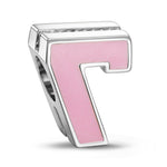 Number Seven Tarnish-resistant Silver With Enamel Charms In White Gold Plated