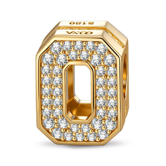 gona- Number Zero Tarnish-resistant Silver With Enamel Charms In 14K Gold Plated