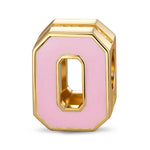 Number Zero Tarnish-resistant Silver With Enamel Charms In 14K Gold Plated